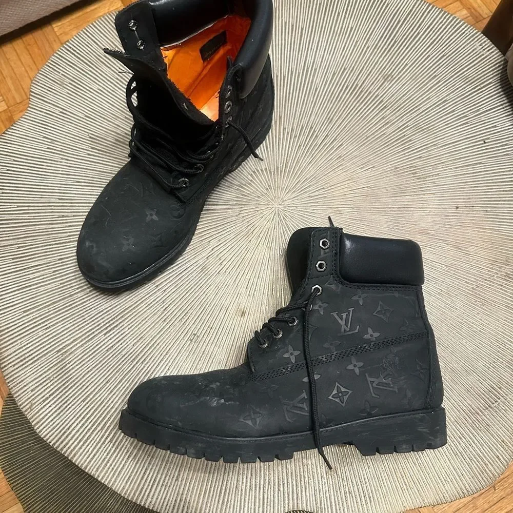 LV x Timberland Black Boots